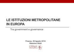 Le Istituzioni metropolitane in Europa