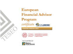 MFA - Master in Financial Advising Corso di Alta Formazione