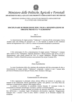 Valdemone DOP (304.45 KB) - Ministero delle Politiche Agricole e
