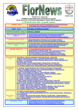 FLOR NEWS &ndash; Riviera Ligure