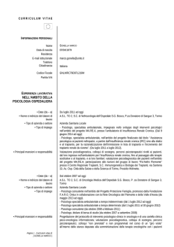 Curriculum Vitae - CampusNet - Universit&agrave; degli Studi di Torino
