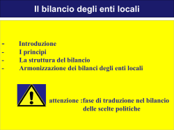 La struttura del bilancio - PARTITO DEMOCRATICO di CREMONA