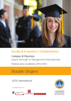 Double Degree - Università Cattolica del Sacro Cuore