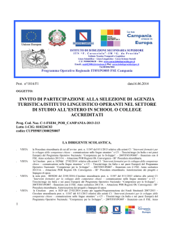 invito di partecipazione alla selezione di agenzia turistica/istituto