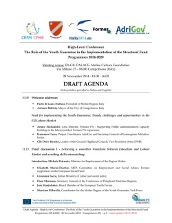 DRAFT AGENDA