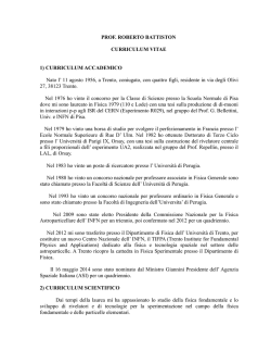 PROF. ROBERTO BATTISTON CURRICULUM VITAE 1