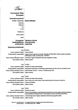 CV Milleddu - Universit&agrave; degli studi di Cagliari.