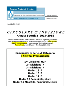Indizione Campionati 2014-15