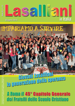Anno XI n. 41 - Giugno 2014 - Provincia Italia dei Fratelli delle