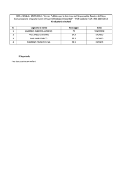 Graduatoria - Regione Calabria