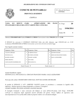 Delibera Tariffe TARI 2014