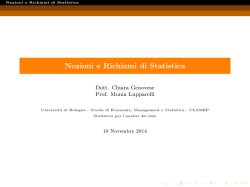 Nozioni e Richiami di Statistica
