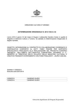 DIREZIONE CULTURA E TURISMO DETERMINAZIONE