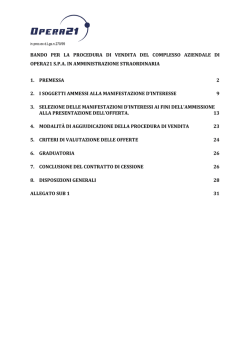 bando per la procedura di vendita del complesso