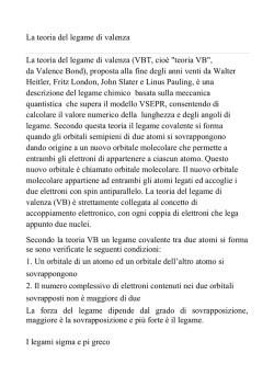 La teoria del legame di valenza La teoria del - E