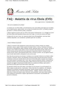 FAQ - Malattia da virus Ebola (EVD)