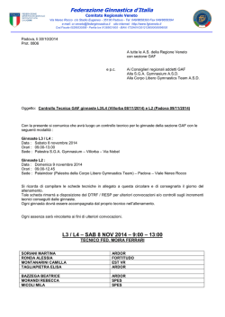 Controllo Tecnico GAF ginnaste L3/L4 (Villorba 08/11/2014)