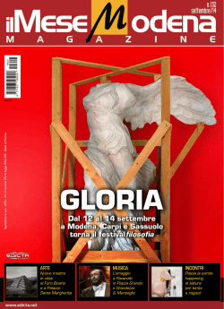 Dal 12 al 14 settembre a Modena, Carpi e