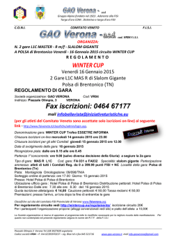 Fax iscrizioni: 0464 67177