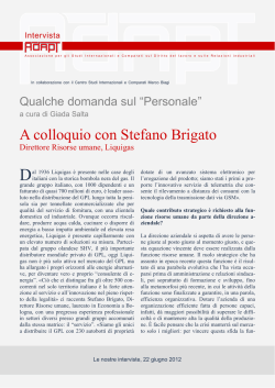 A colloquio con Stefano Brigato, Direttore Risorse umane