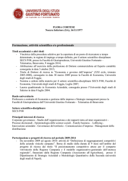 Curriculum vitae Prof.ssa Flora Cortese