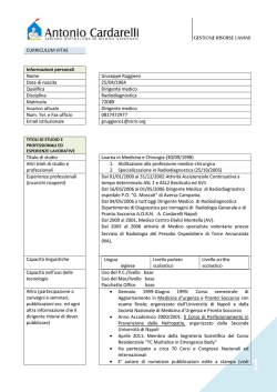 CURRICULUM VITAE Informazioni personali Nome