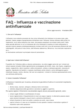 FAQ - Influenza e vaccinazione antinfluenzale