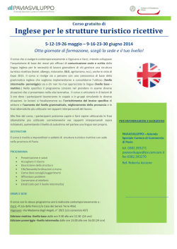 Inglese per le strutture turistico ricettive