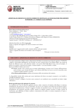 Foglio Informativo - Banca Monte dei Paschi di Siena