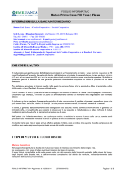 Mutuo Prima Casa FIX Tasso Fisso I TIPI DI MUTUO