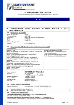 SDS R134A - Refrigerant Italia Srl