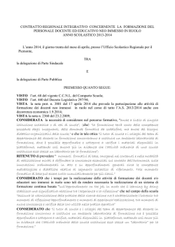 Contrattazione NEO IMMESSI IN RUOLO