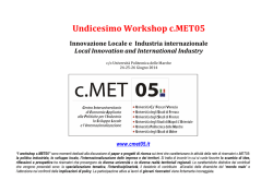 XI Workshop c.MET-05 - Università Politecnica delle Marche
