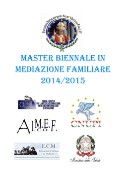 Brochure Informativa Master in Mediazione Familiare