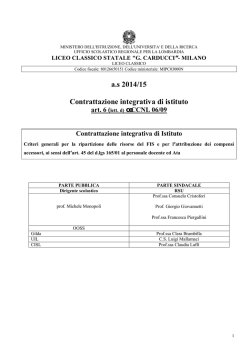 Contratto integrativo sui criteri di ripartizione del FIS 2014-15
