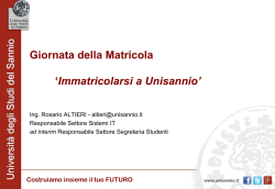Immatricolarsi a Unisannio - Universit&agrave; degli Studi del Sannio