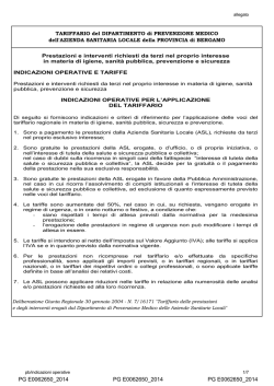 ASL BG Tariffario Dipartimento Prevenzione Medico2014
