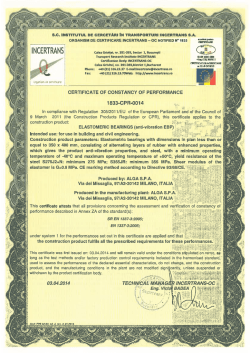 CE Certificate for EBP - Anti-vibration elastomeric