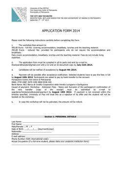 APPLICATION FORM 2014