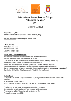 International Masterclass for Strings “Gioconda De Vito” 2014