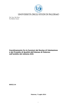 Coordinamento fra le funzioni del Nucleo di Valutazione e del