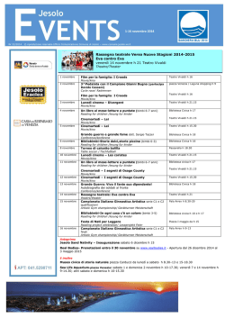 1-16 novembre 2014 Rassegna teatrale Verso