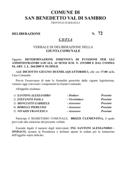 la giunta comunale - Comune di San Benedetto Val di Sambro