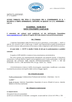 BANDO AVVISO CPS INFERMIERE 2014