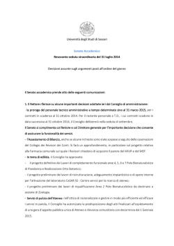 Senato Accademico del 31 luglio 2014