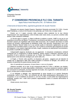3&deg; CONGRESSO PROVINCIALE FLC CGIL TARANTO