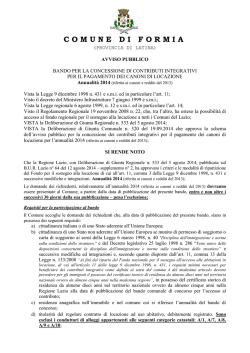Bando - Comune di Formia