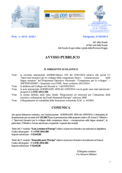 Avviso pubblico bando 676 PON FSE C1