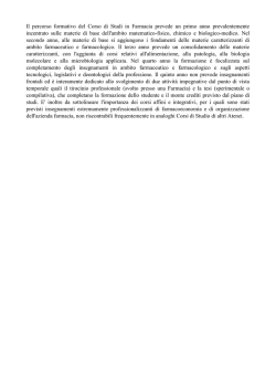 Insegnamenti programmati per la coorte 2014/2015