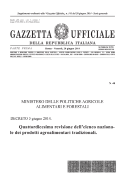 DECRETO 5 giugno 2014 - Ministero delle Politiche Agricole e